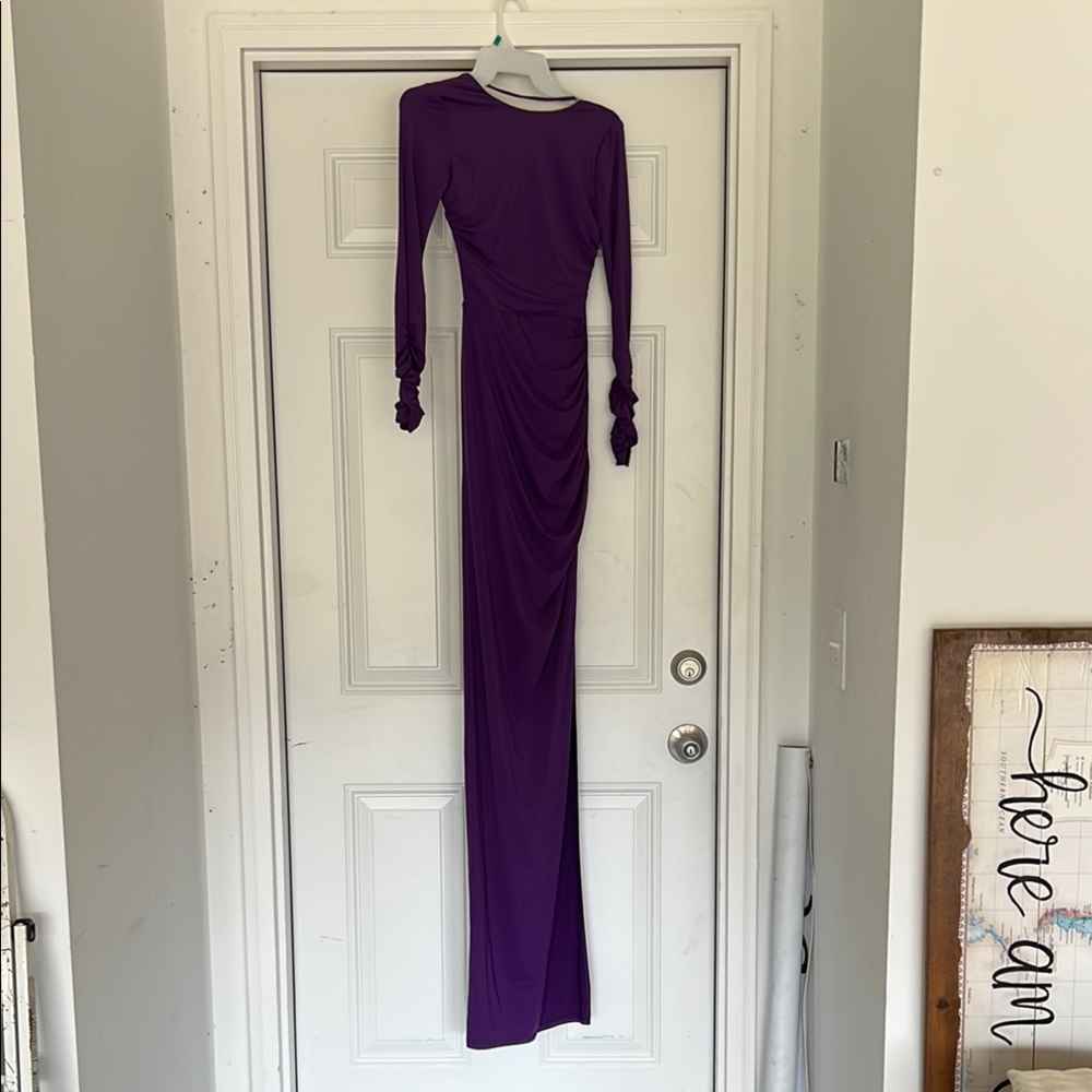 Lucy in the Sky Purple Long Sleeve Prom Dress